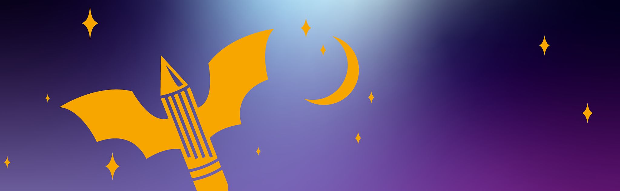 Illustration mit einem Bleistift, der Fledermausflügel hat